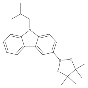 2-(9-(2-Methylpropyl)carbazol-3-yl)-4,4,5,5-tetramethyl-[1,3,2]-dioxaborolane Structure