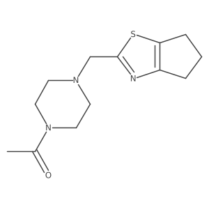 1-(4-((5,6-dihydro-4H-cyclopenta[d]thiazol-2-yl)methyl)piperazin-1-yl)ethanone结构式