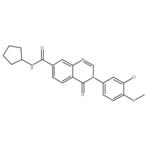 3-(3-chloro-4-methoxyphenyl)-N-cyclopentyl-4-oxo-3,4-dihydroquinazoline-7-carboxamide结构式