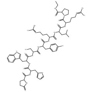 H-Pyr-His-Trp-Ser-Tyr-D-Arg-Leu-Arg-Pro-NHEt结构式