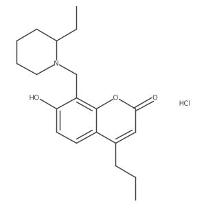 8-((2-ethylpiperidin-1-yl)methyl)-7-hydroxy-4-propyl-2H-chromen-2-one hydrochloride Structure