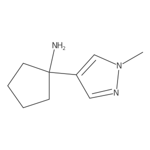 1-(1-methyl-1H-pyrazol-4-yl)cyclopentan-1-amine结构式