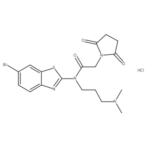 N-(6-bromobenzo[d]thiazol-2-yl)-N-(3-(dimethylamino)propyl)-2-(2,5-dioxopyrrolidin-1-yl)acetamide hydrochloride Structure