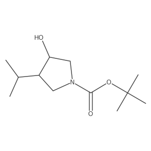 rac-tert-butyl (3R,4S)-3-hydroxy-4-(propan-2-yl)pyrrolidine-1-carboxylate结构式