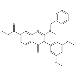 Methyl 2-[benzyl(methyl)amino]-3-(3,5-dimethoxyphenyl)-4-oxo-3,4-dihydroquinazoline-7-carboxylate结构式