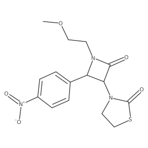 3-[1-(2-Methoxyethyl)-2-(4-nitrophenyl)-4-oxoazetidin-3-yl]-1,3-thiazolidin-2-one Structure
