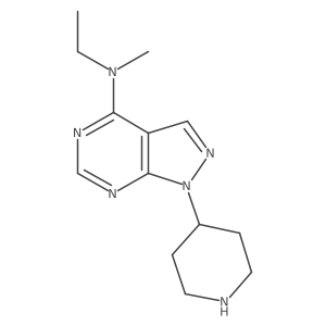 N-Ethyl-N-methyl-1-piperidin-4-ylpyrazolo[3,4-d]pyrimidin-4-amine结构式