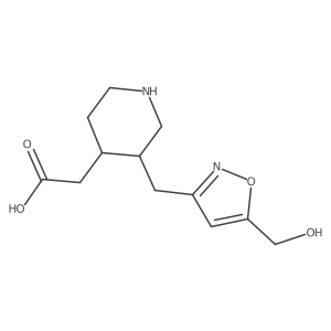 2-((3R,4S)-3-((5-(hydroxymethyl)isoxazol-3-yl)methyl)piperidin-4-yl)acetic acid Structure