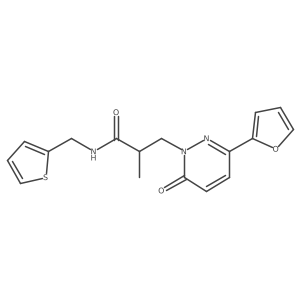 3-(3-(furan-2-yl)-6-oxopyridazin-1(6H)-yl)-2-methyl-N-(thiophen-2-ylmethyl)propanamide结构式
