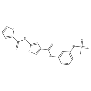 2-(furan-2-carboxamido)-N-(3-(methylsulfonamido)phenyl)oxazole-4-carboxamide结构式