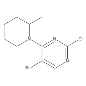 Pyrimidine, 5-bromo-2-chloro-4-(2-methyl-1-piperidinyl)- Structure