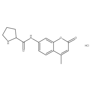 (S)-N-(4-Methyl-2-oxo-2H-chromen-7-yl)pyrrolidine-2-carboxamide hydrochloride结构式
