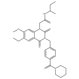 N-(sec-butyl)-2-(6,7-dimethoxy-2,4-dioxo-3-(4-(piperidine-1-carbonyl)benzyl)-3,4-dihydroquinazolin-1(2H)-yl)acetamide Structure