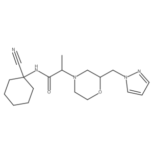 N-(1-cyanocyclohexyl)-2-{2-[(1H-pyrazol-1-yl)methyl]morpholin-4-yl}propanamide结构式