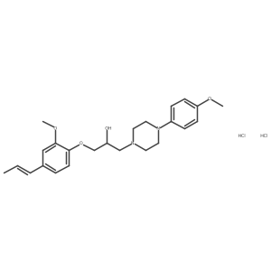 (E)-1-(2-methoxy-4-(prop-1-en-1-yl)phenoxy)-3-(4-(4-methoxyphenyl)piperazin-1-yl)propan-2-ol dihydrochloride Structure