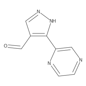 3-(pyrazin-2-yl)-1H-pyrazole-4-carbaldehyde结构式