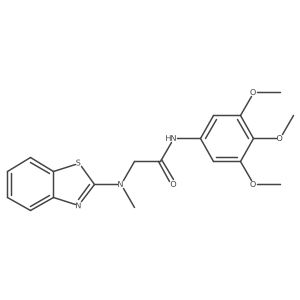2-(benzo[d]thiazol-2-yl(methyl)amino)-N-(3,4,5-trimethoxyphenyl)acetamide结构式