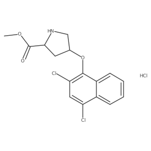 Methyl (2S,4S)-4-[(2,4-dichloro-1-naphthyl)oxy]-2-pyrrolidinecarboxylate hydrochloride Structure