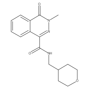 3-methyl-4-oxo-N-(tetrahydro-2H-pyran-4-ylmethyl)-3,4-dihydro-1-phthalazinecarboxamide结构式