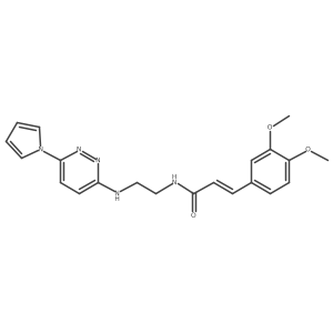 (E)-N-(2-((6-(1H-pyrrol-1-yl)pyridazin-3-yl)amino)ethyl)-3-(3,4-dimethoxyphenyl)acrylamide结构式