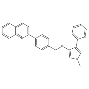 2-(4-(((1-Methyl-4-(pyridazin-3-yl)-1H-pyrazol-3-yl)oxy)methyl)phenyl)quinoline结构式
