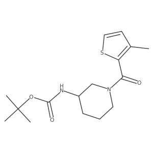 Tert-butyl (1-(3-methylthiophene-2-carbonyl)piperidin-3-yl)carbamate结构式