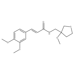 (E)-3-(3,4-dimethoxyphenyl)-N-((3-methoxytetrahydrothiophen-3-yl)methyl)acrylamide结构式