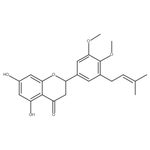 5,7-Dihydroxy-3a(2),4a(2)-dimethoxy-5a(2)-(3-methylbut-2-enyl)flavanone结构式