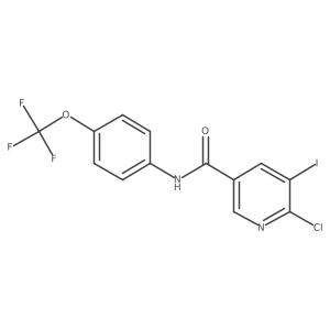 6-chloro-5-iodo-N-(4-(trifluoromethoxy)phenyl)nicotinamide结构式