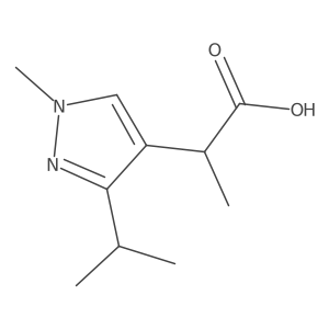 2-[1-Methyl-3-(propan-2-yl)-1H-pyrazol-4-yl]propanoic acid结构式
