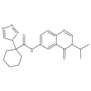 N-[4-oxo-3-(propan-2-yl)-3,4-dihydroquinazolin-6-yl]-1-(1H-tetrazol-1-yl)cyclohexanecarboxamide Structure