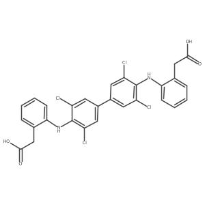 2-[2-[4-[4-[2-(Carboxymethyl)anilino]-3,5-dichlorophenyl]-2,6-dichloroanilino]phenyl]acetic acid结构式