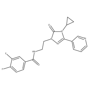 N-(2-(4-cyclopropyl-5-oxo-3-(pyridin-3-yl)-4,5-dihydro-1H-1,2,4-triazol-1-yl)ethyl)-3,4-difluorobenzamide结构式