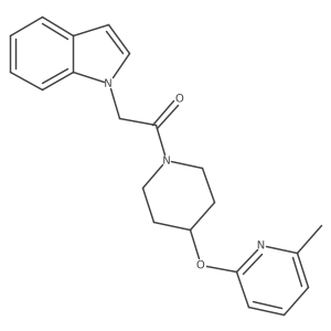 2-(1H-indol-1-yl)-1-(4-((6-methylpyridin-2-yl)oxy)piperidin-1-yl)ethanone结构式