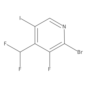 2-Bromo-4-(difluoromethyl)-3-fluoro-5-iodopyridine结构式