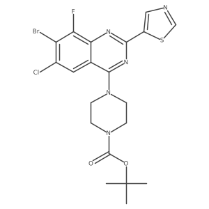 Tert-butyl 4-(7-bromo-6-chloro-8-fluoro-2-(thiazol-5-yl)quinazolin-4-yl)piperazine-1-carboxylate Structure