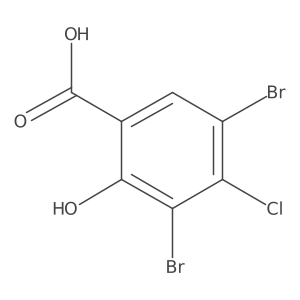 3,5-Dibromo-4-chloro-2-hydroxybenzoic acid结构式