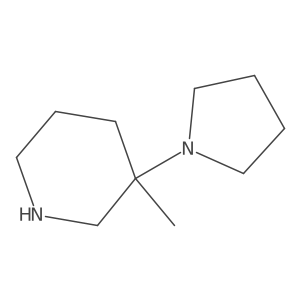 3-Methyl-3-(1-pyrrolidinyl)piperidine结构式