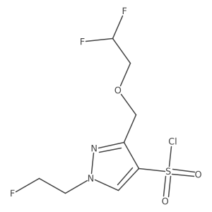 3-[(2,2-difluoroethoxy)methyl]-1-(2-fluoroethyl)-1H-pyrazole-4-sulfonyl chloride结构式