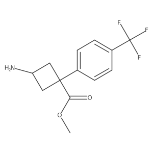 Methyl 3-amino-1-[4-(trifluoromethyl)phenyl]cyclobutane-1-carboxylate结构式