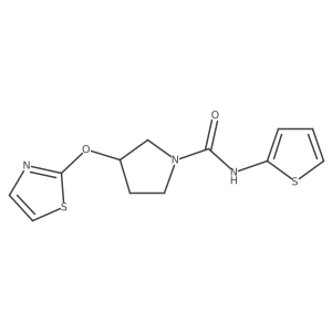 3-(thiazol-2-yloxy)-N-(thiophen-2-yl)pyrrolidine-1-carboxamide结构式