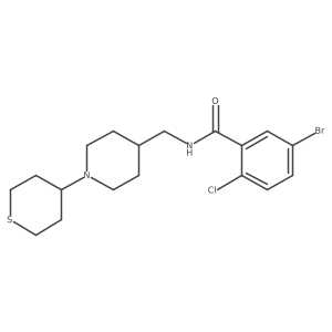 5-bromo-2-chloro-N-((1-(tetrahydro-2H-thiopyran-4-yl)piperidin-4-yl)methyl)benzamide结构式