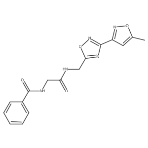 N-(2-(((3-(5-methylisoxazol-3-yl)-1,2,4-oxadiazol-5-yl)methyl)amino)-2-oxoethyl)benzamide Structure