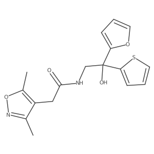 2-(3,5-dimethylisoxazol-4-yl)-N-(2-(furan-2-yl)-2-hydroxy-2-(thiophen-2-yl)ethyl)acetamide Structure