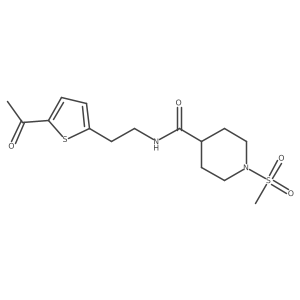 N-(2-(5-acetylthiophen-2-yl)ethyl)-1-(methylsulfonyl)piperidine-4-carboxamide结构式