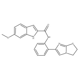 N-(2-(2,3-dihydroimidazo[2,1-b]thiazol-6-yl)phenyl)-6-methoxy-1H-indole-2-carboxamide结构式