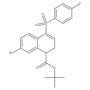 tert-butyl 7-bromo-4-((4-fluorophenyl)sulfonyl)quinoline-1(2H)-carboxylate结构式