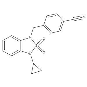 4-[(3-Cyclopropyl-2,2-dioxo-1,3-dihydro-2lambda6,1,3-benzothiadiazol-1-yl)methyl]benzonitrile Structure