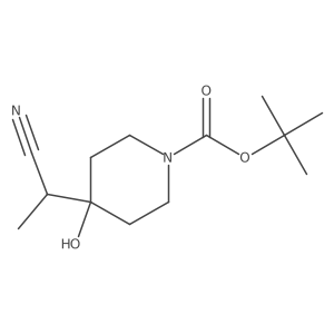 1-Piperidinecarboxylic acid, 4-(1-cyanoethyl)-4-hydroxy-, 1,1-dimethylethyl ester Structure