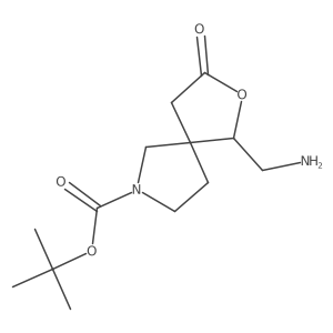 Tert-butyl 1-(aminomethyl)-3-oxo-2-oxa-7-azaspiro[4.4]nonane-7-carboxylate结构式